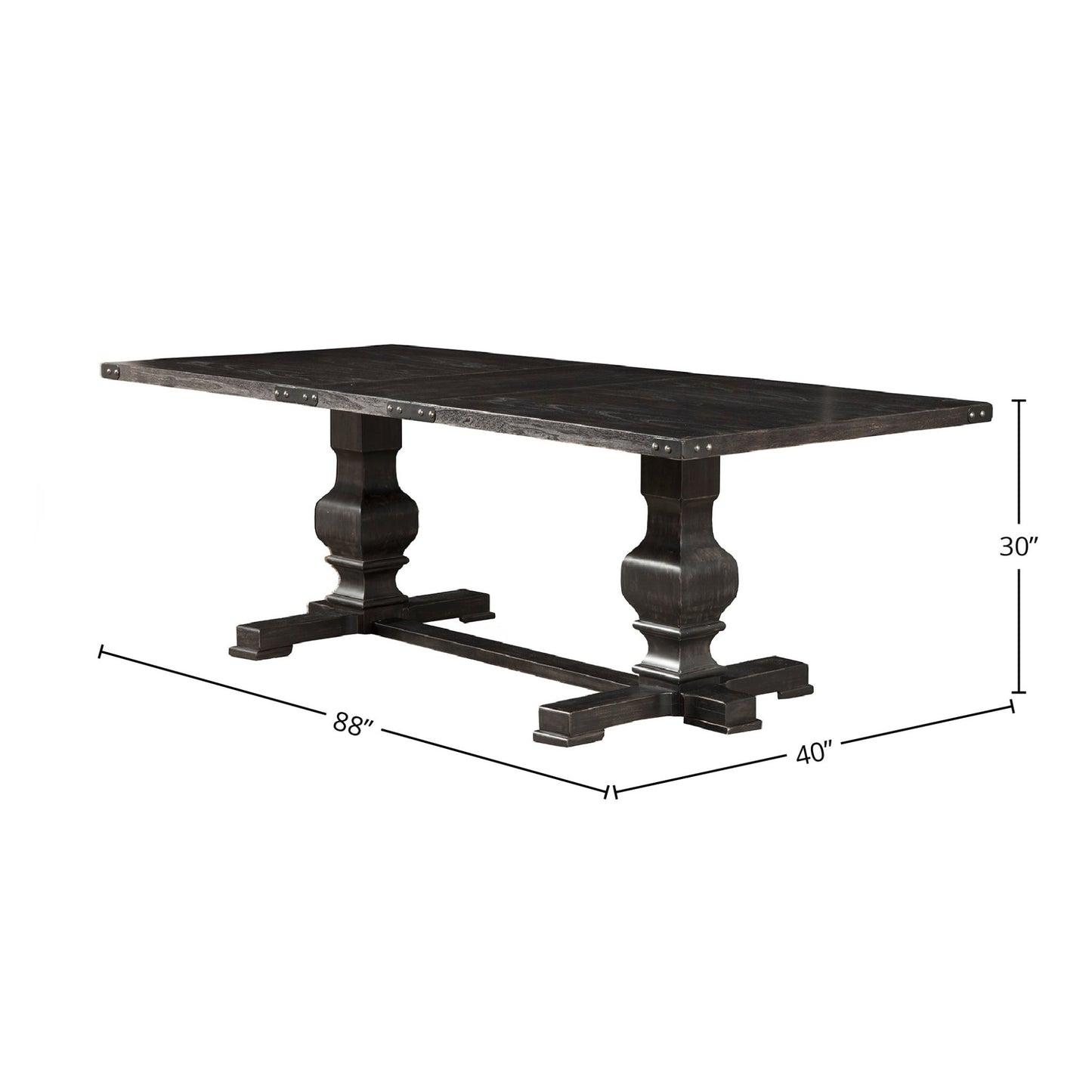 Manchester Dining Table, Vintage Black - Alpine Furniture