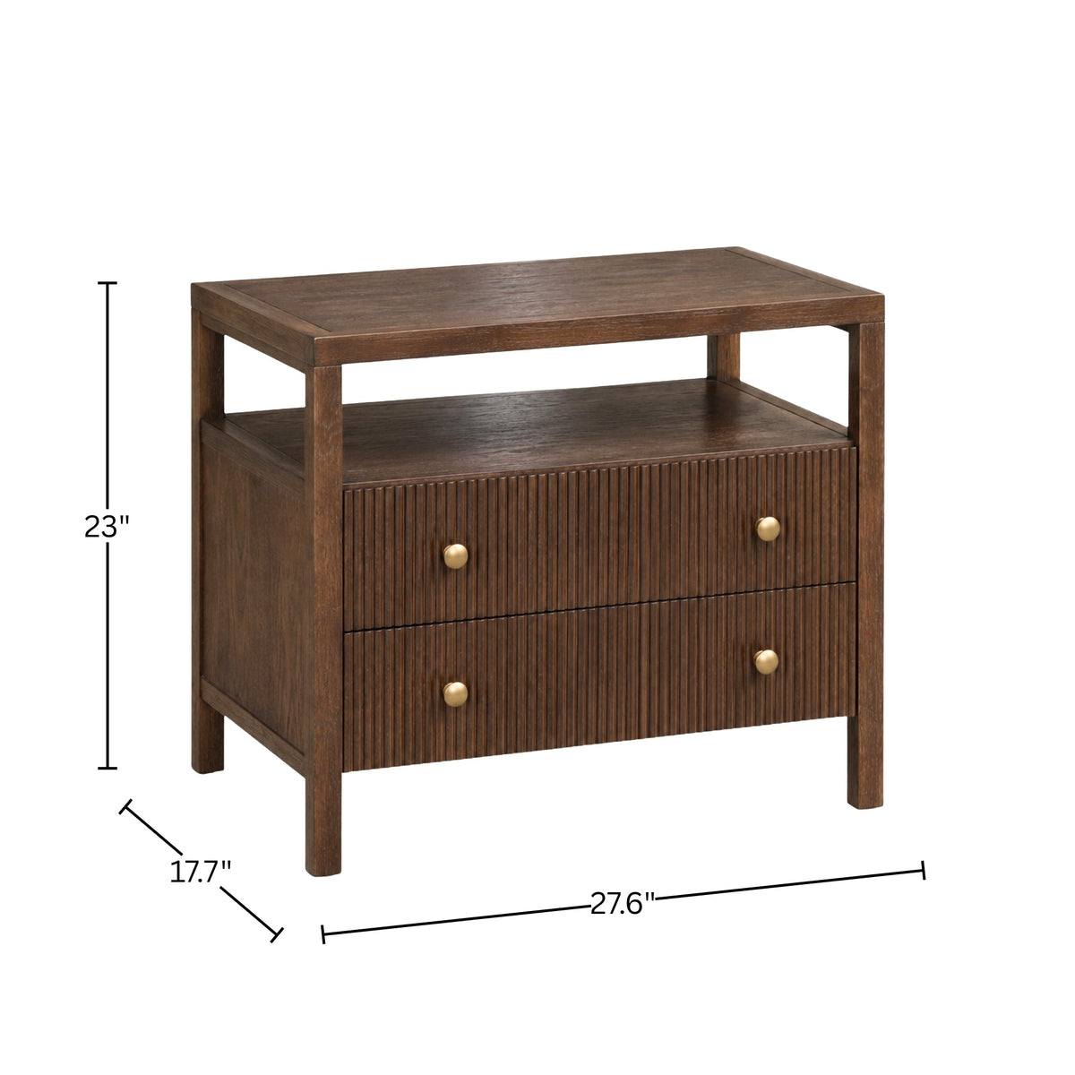 Marsha Nightstand, Walnut - Alpine Furniture