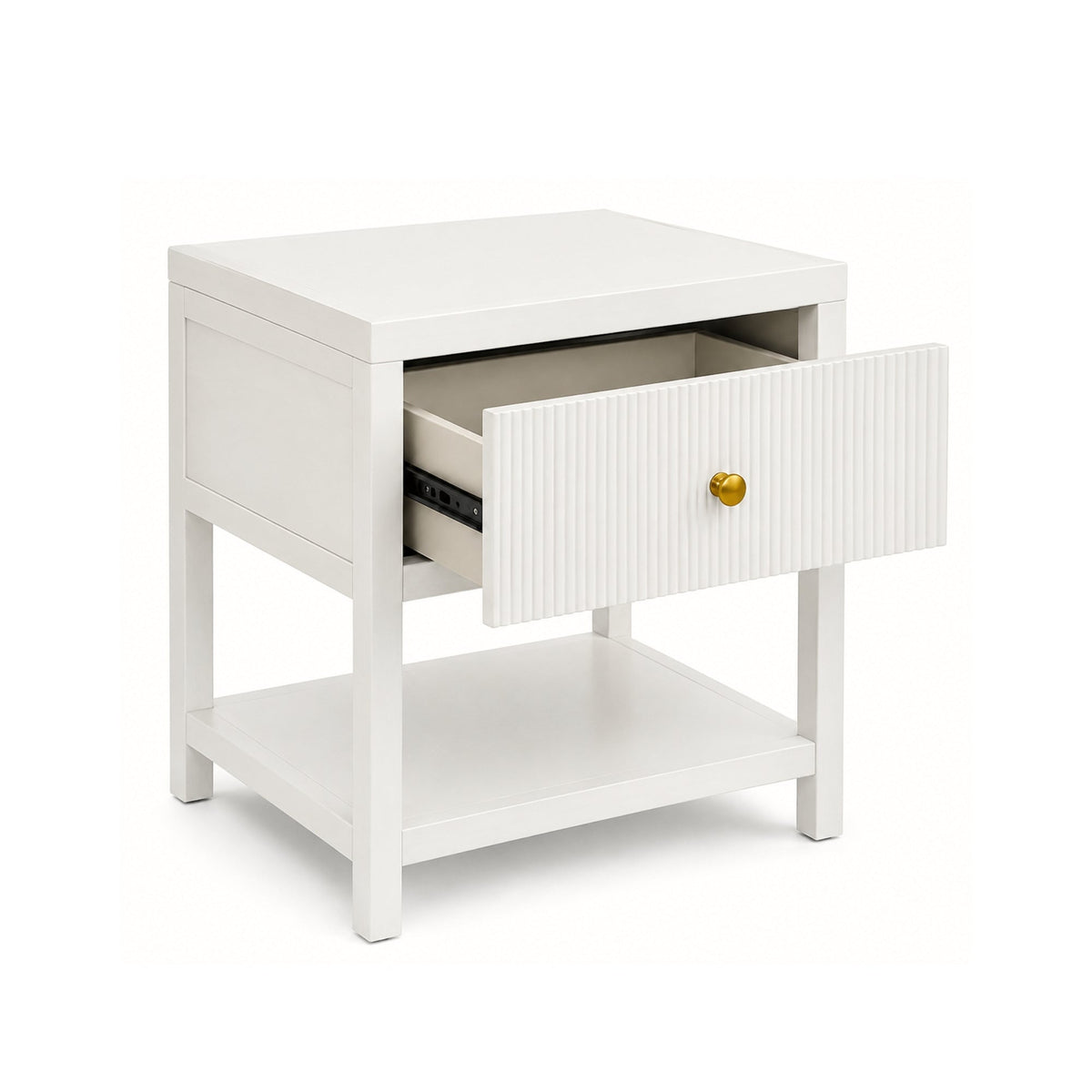 Marsha One Drawer Nightstand, Coconut Milk - Alpine Furniture