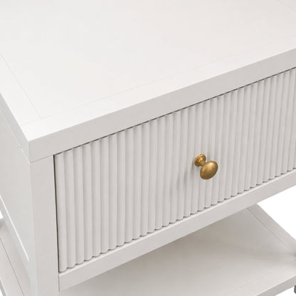 Marsha One Drawer Nightstand, Coconut Milk - Alpine Furniture