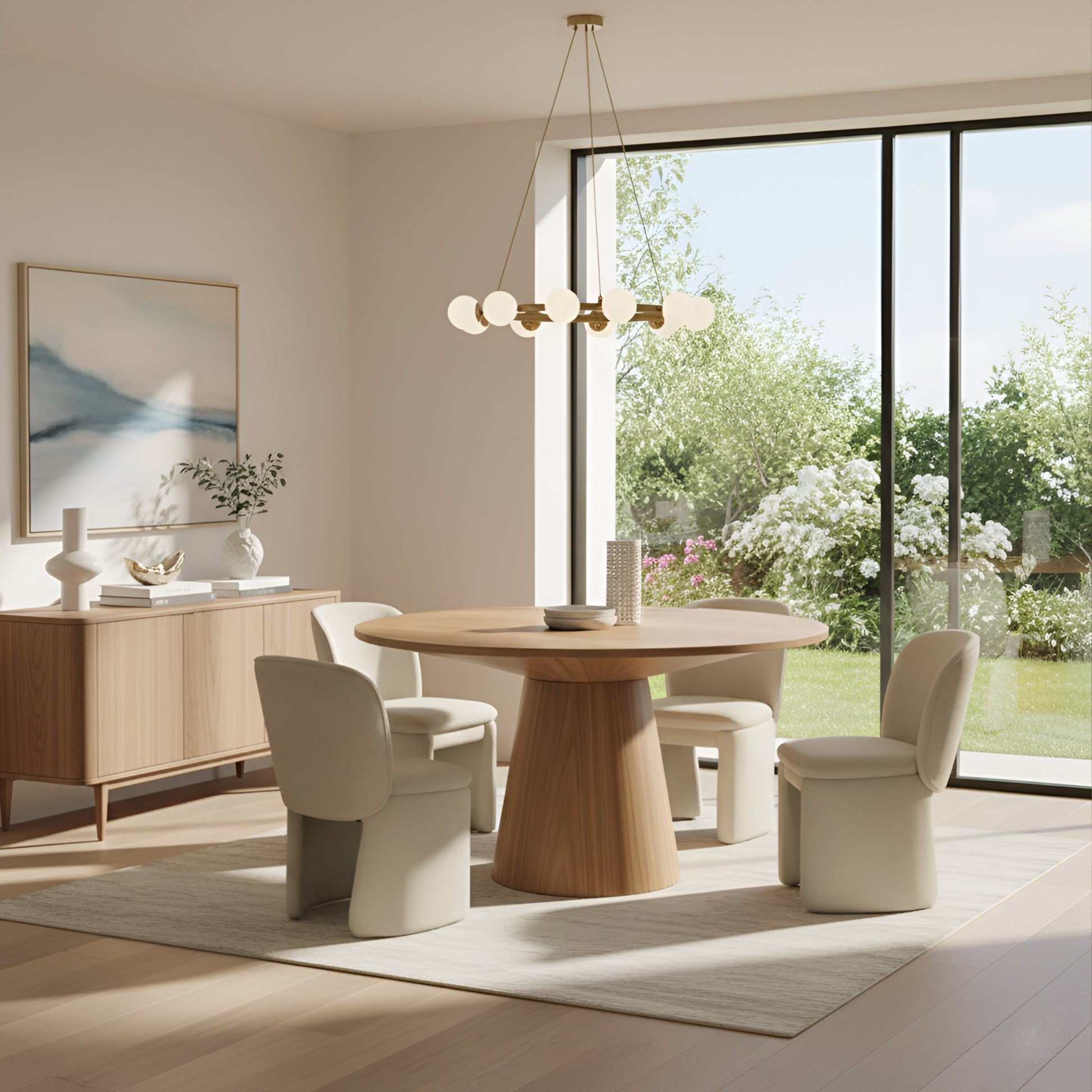 Mia Side Chair, Beige - Alpine Furniture