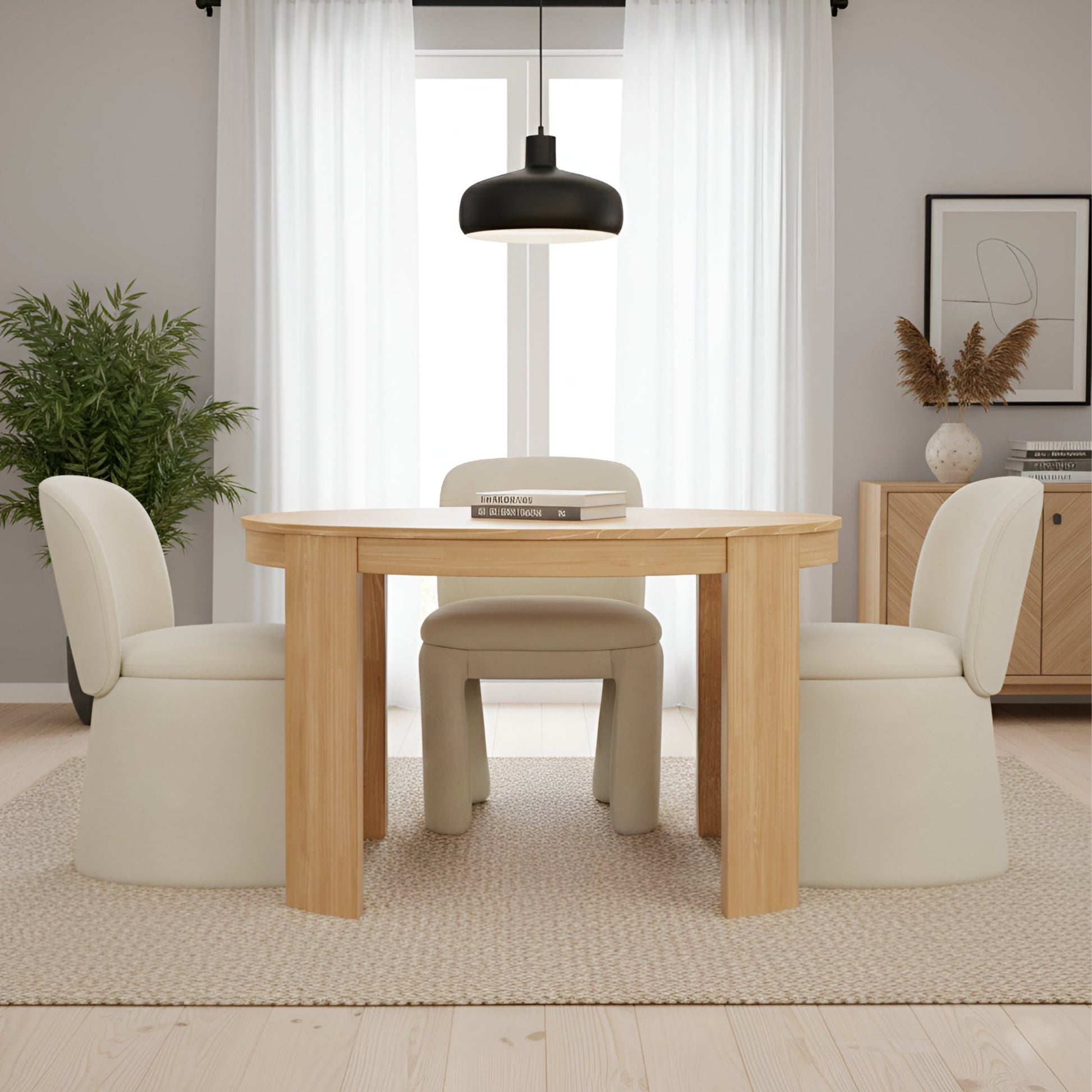 Mia Side Chair, Beige - Alpine Furniture