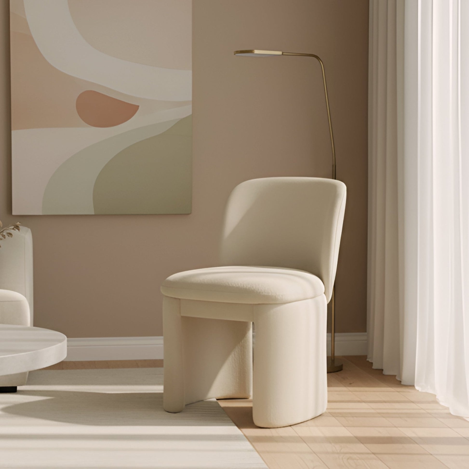 Mia Side Chair, Beige - Alpine Furniture