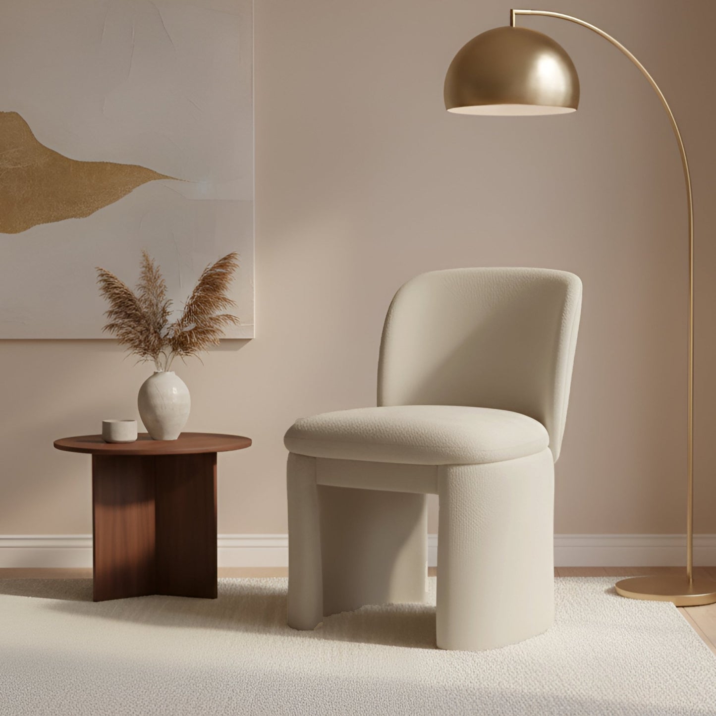Mia Side Chair, Beige - Alpine Furniture