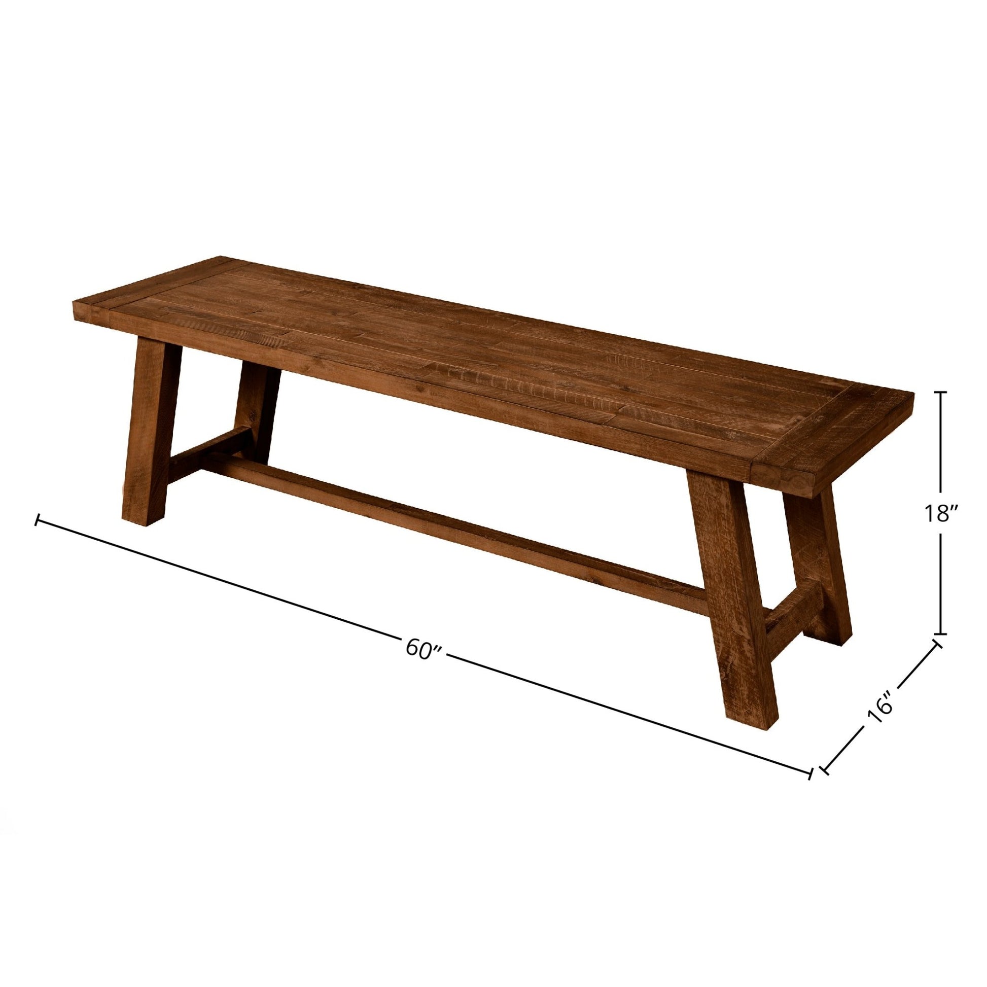 Newberry Bench, Medium Brown - Alpine Furniture