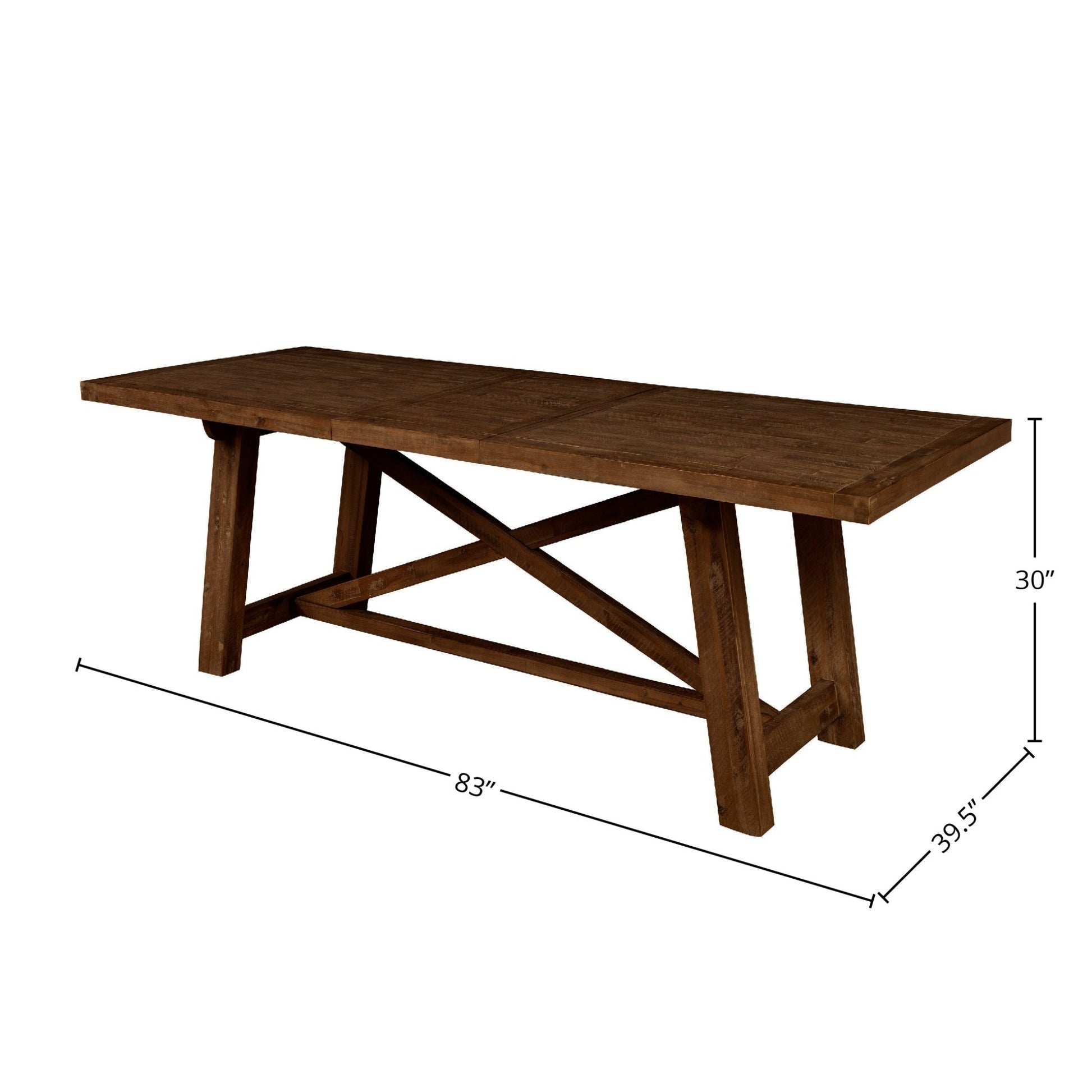 Newberry Rectangular Dining Table, Medium Brown - Alpine Furniture