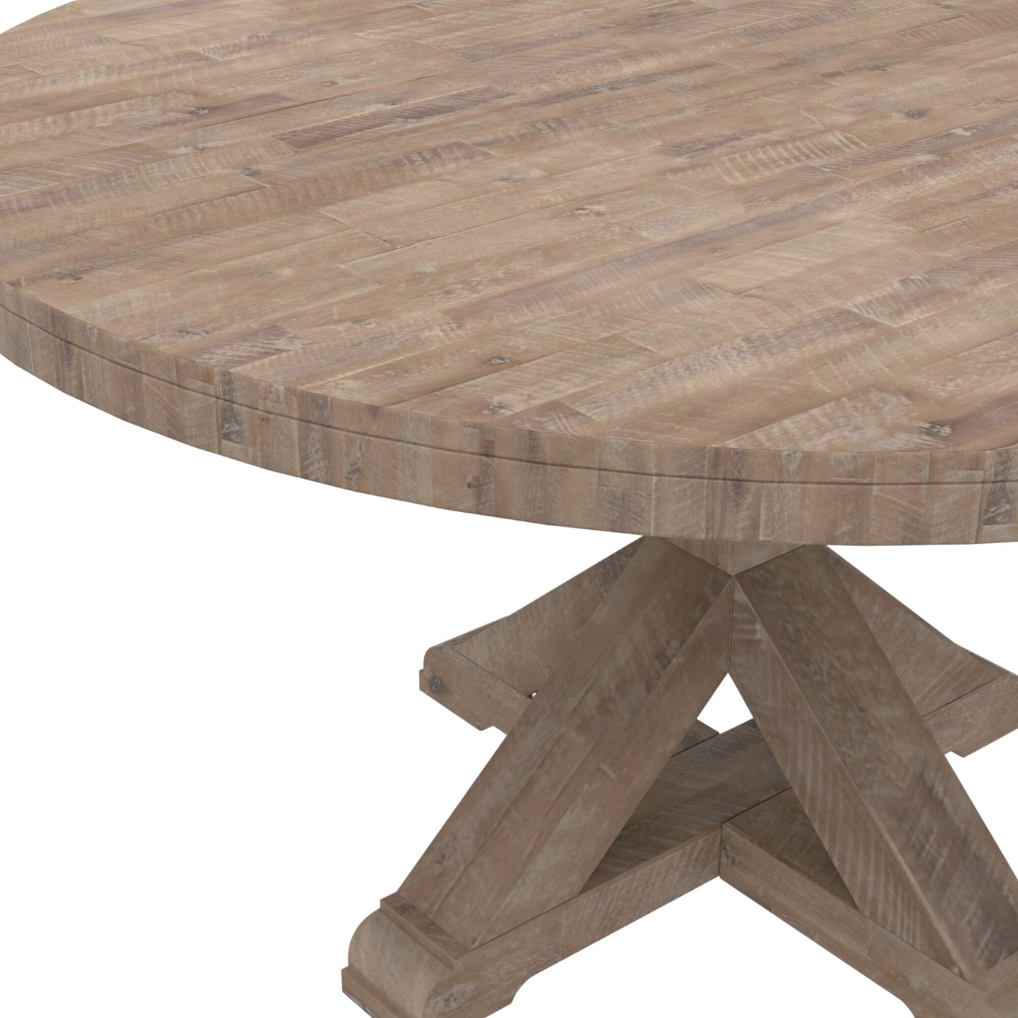 Newberry Round Dining Table, Weathered Natural - Alpine Furniture