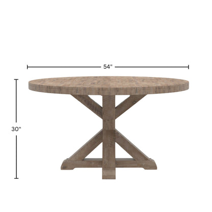 Newberry Round Dining Table, Weathered Natural - Alpine Furniture