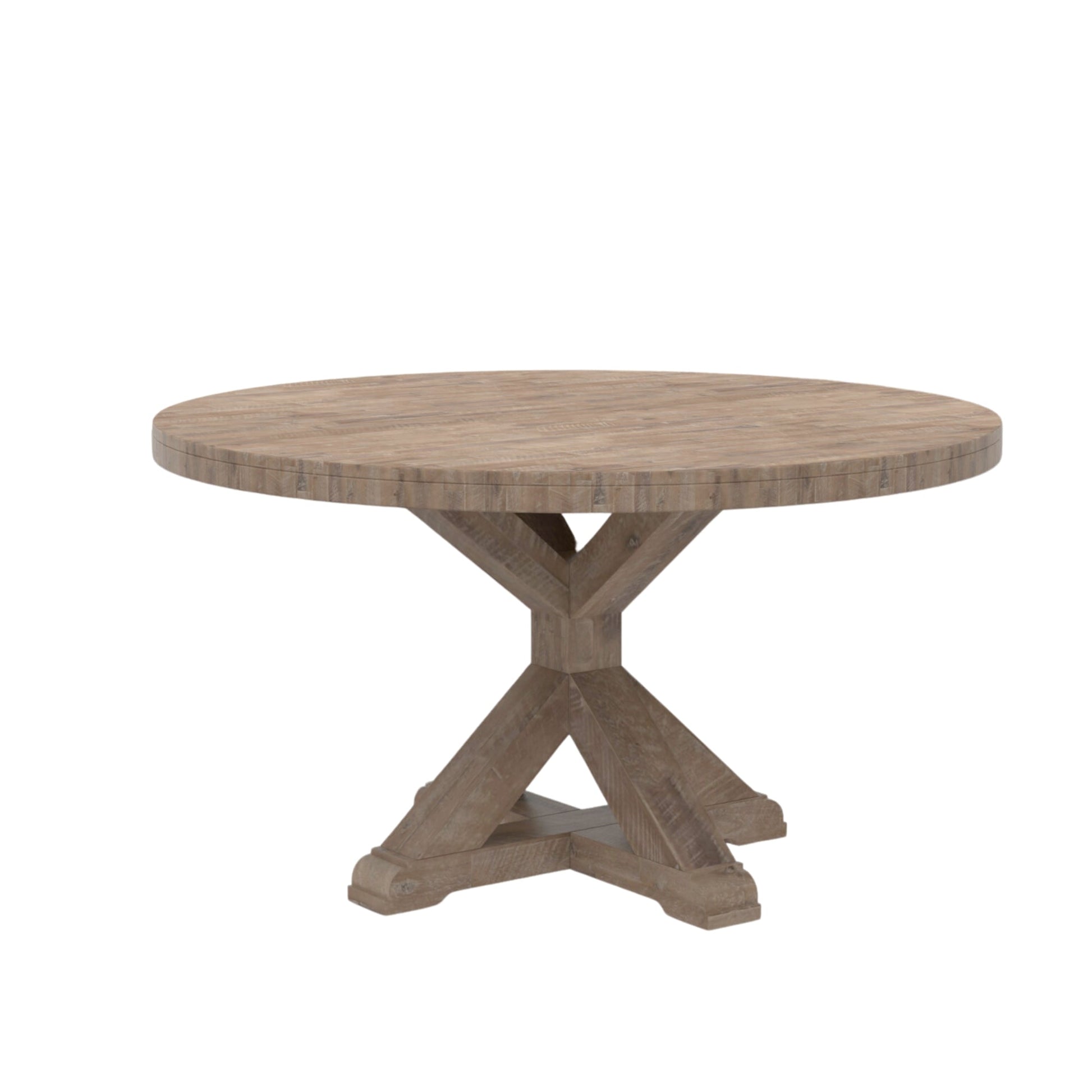 Newberry Round Dining Table, Weathered Natural - Alpine Furniture