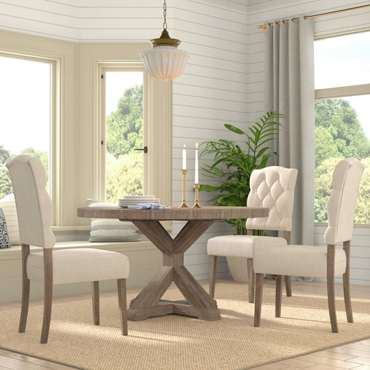 Newberry Round Dining Table, Weathered Natural - Alpine Furniture