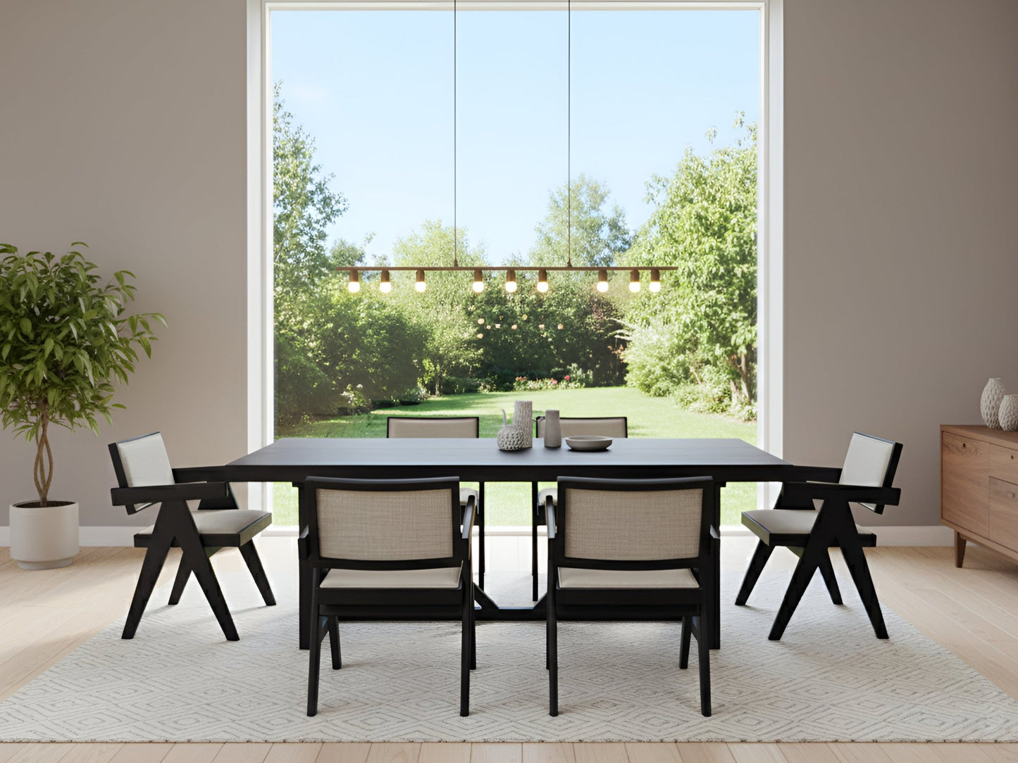 Raquel Rectangular Dining Table, Black - Alpine Furniture