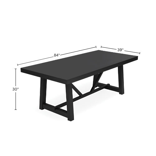 Raquel Rectangular Dining Table, Black - Alpine Furniture