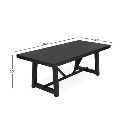 Raquel Rectangular Dining Table, Black - Alpine Furniture