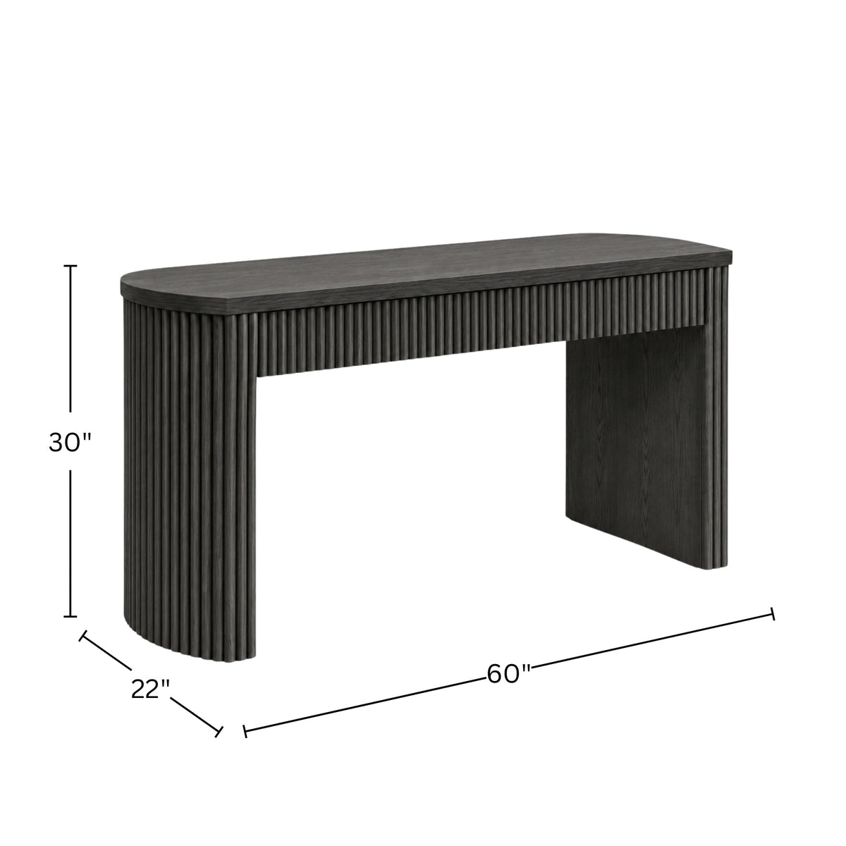 Reba Large Desk, Black - Alpine Furniture