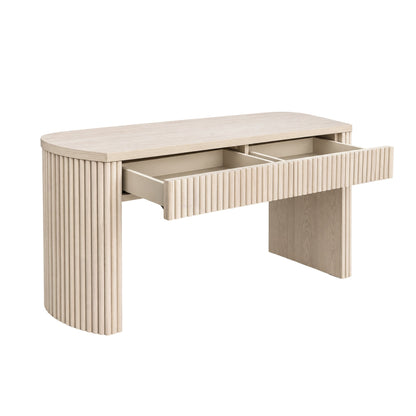 Reba Large Desk, White Wash - Alpine Furniture