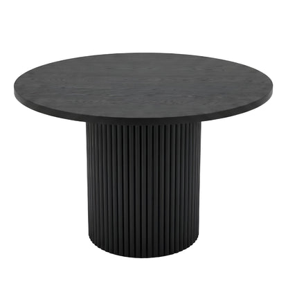 Reba Round Dining Table, Black & White Wash - Alpine Furniture