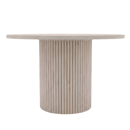 Reba Round Dining Table, Black & White Wash - Alpine Furniture