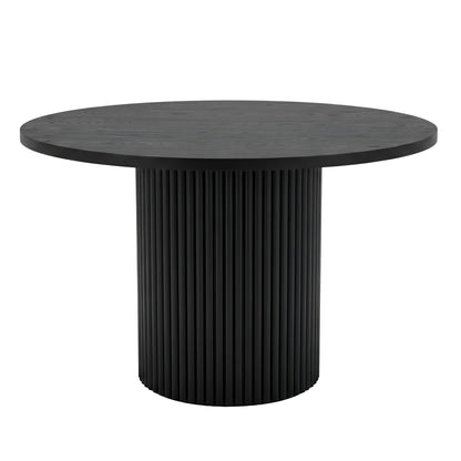 Reba Round Dining Table, Black & White Wash - Alpine Furniture
