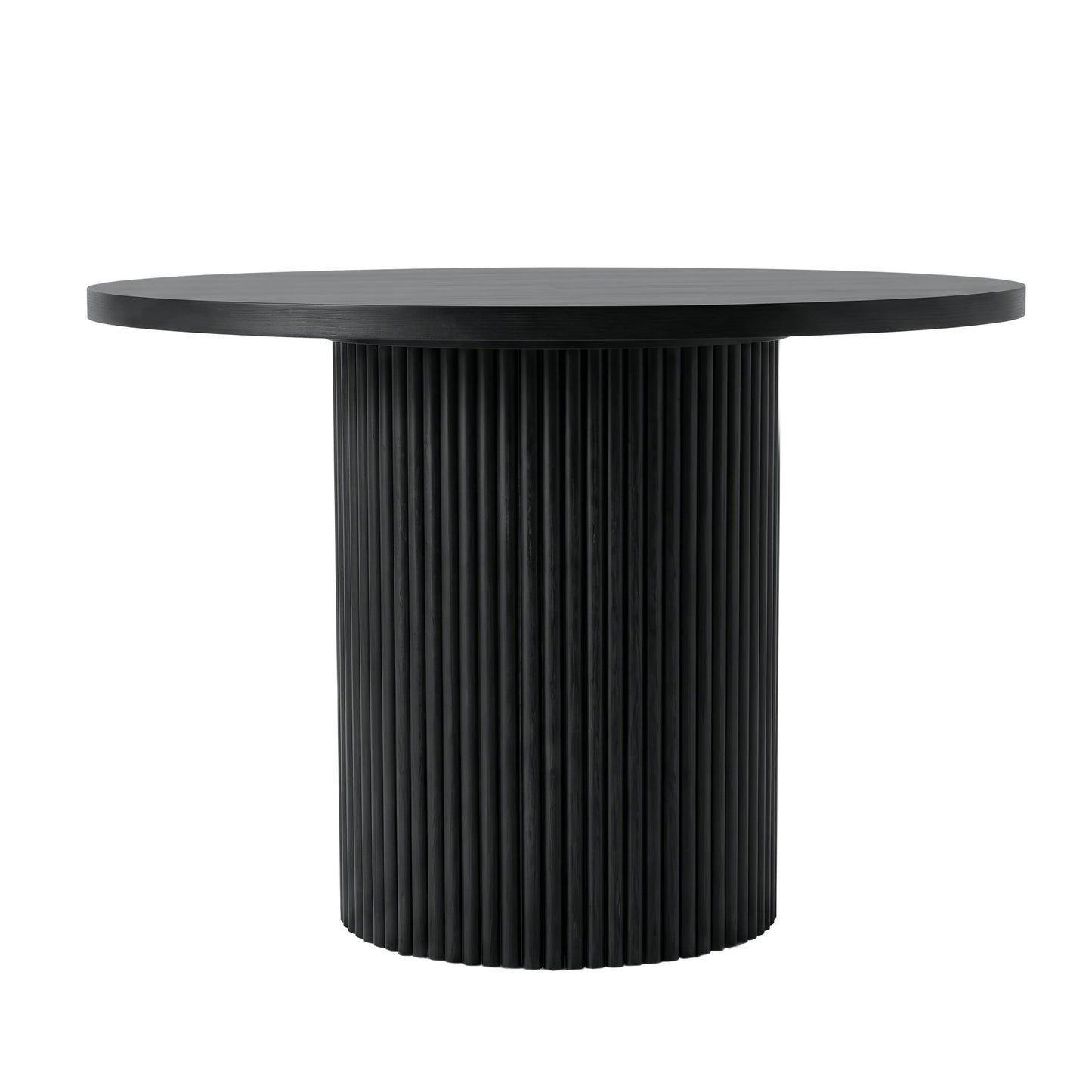 Reba Round Dining Table, Black & White Wash - Alpine Furniture
