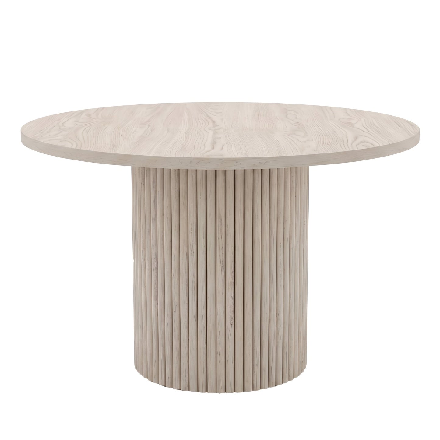 Reba Round Dining Table, Black & White Wash - Alpine Furniture