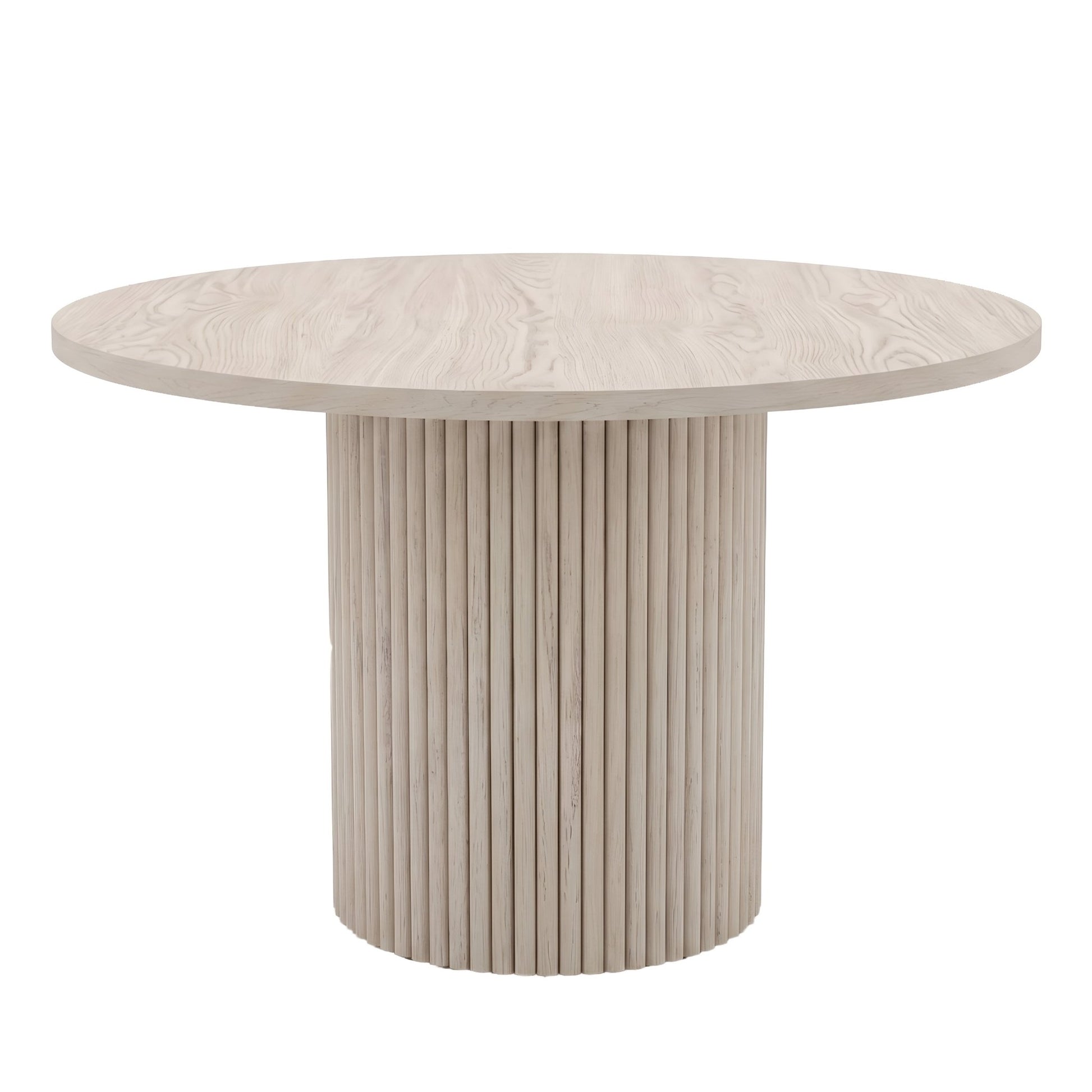 Reba Round Dining Table, Black & White Wash - Alpine Furniture