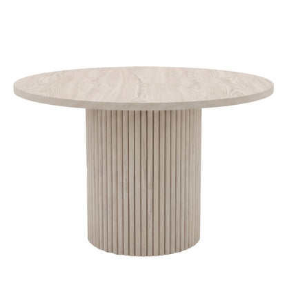 Reba Round Dining Table, Black & White Wash - Alpine Furniture