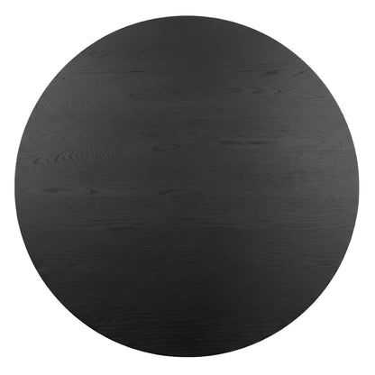 Reba Round Dining Table, Black & White Wash - Alpine Furniture