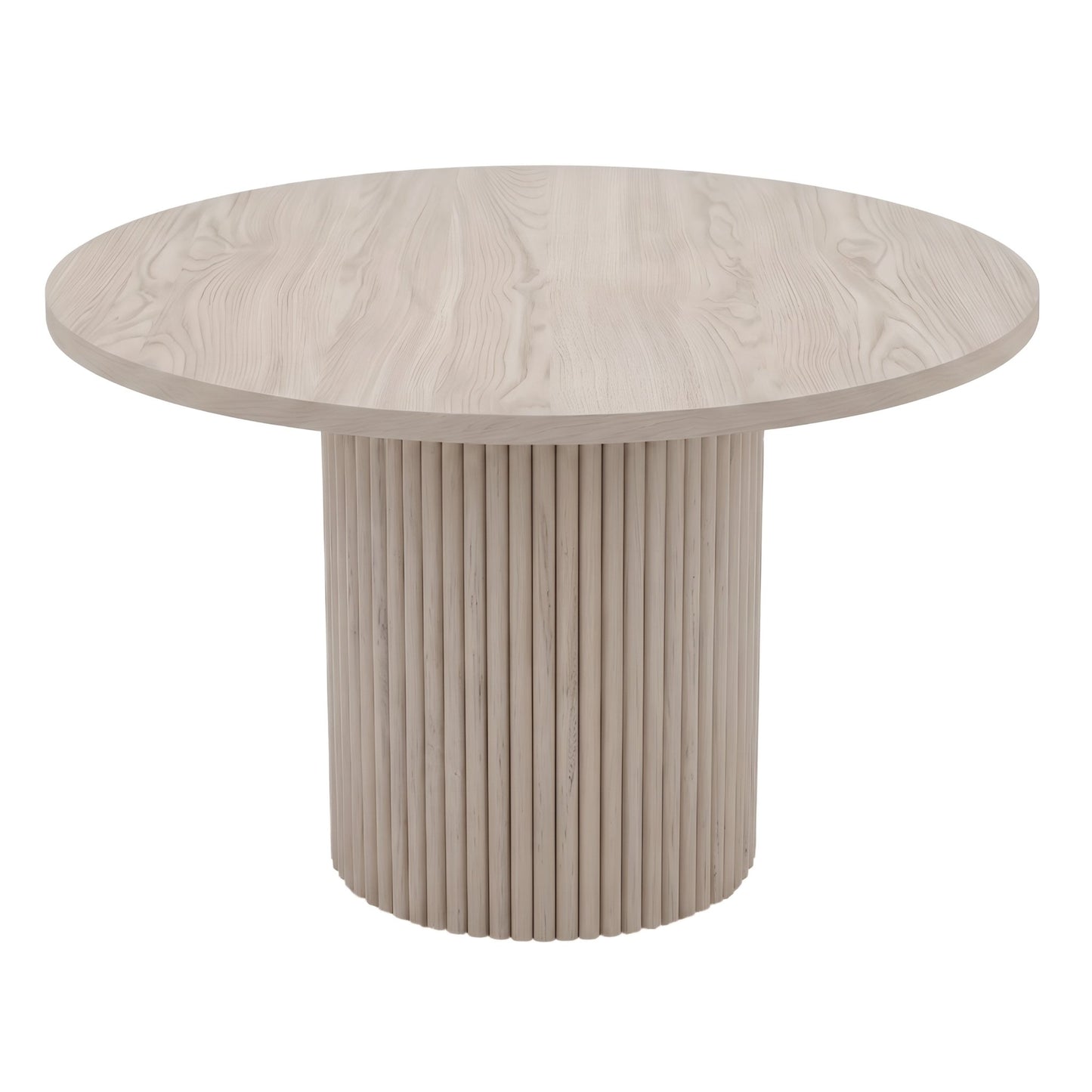 Reba Round Dining Table, Black & White Wash - Alpine Furniture