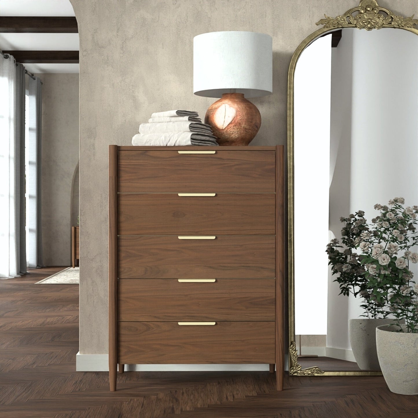 Sinclair Chest, Walnut - Alpine Furniture