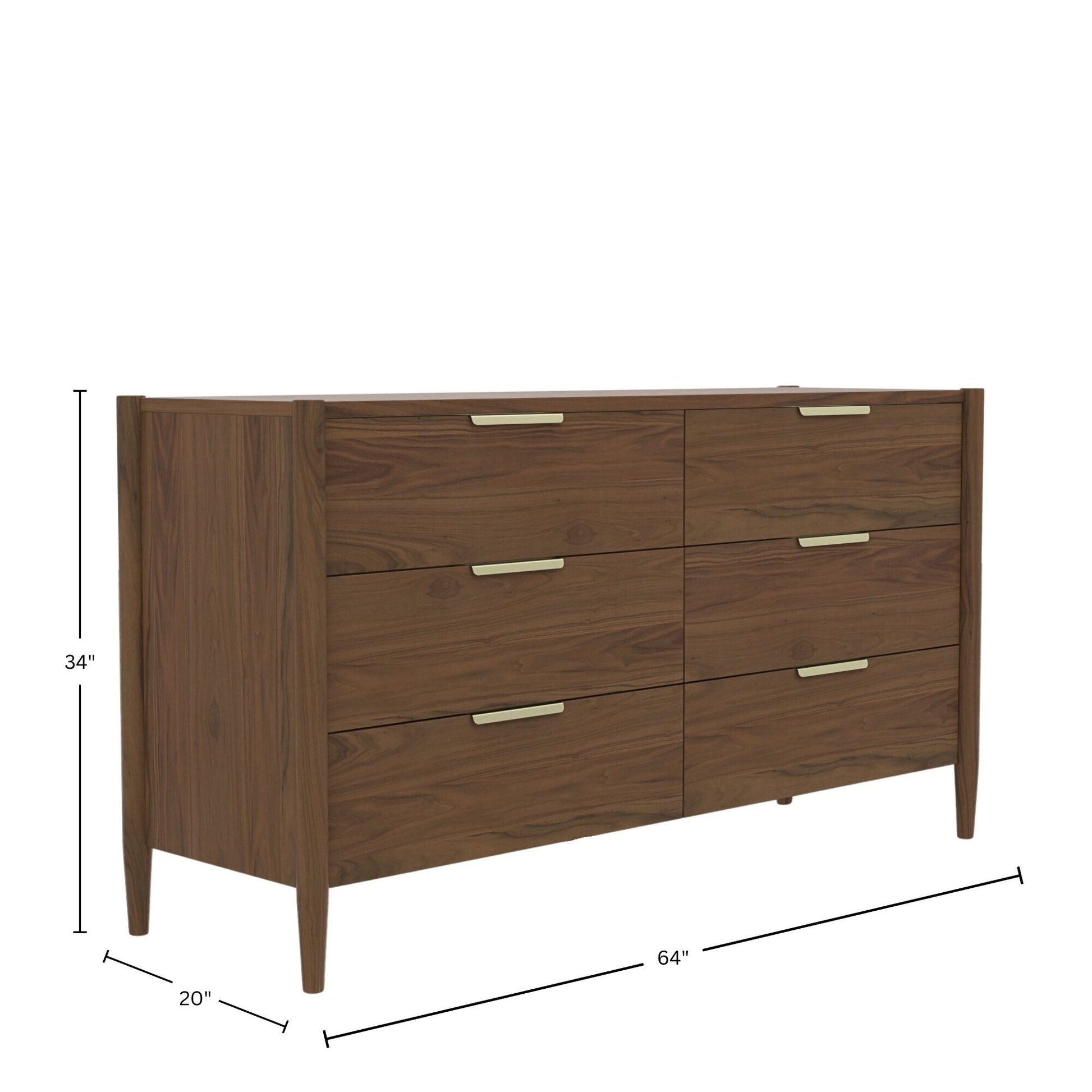 Sinclair Dresser, Walnut - Alpine Furniture