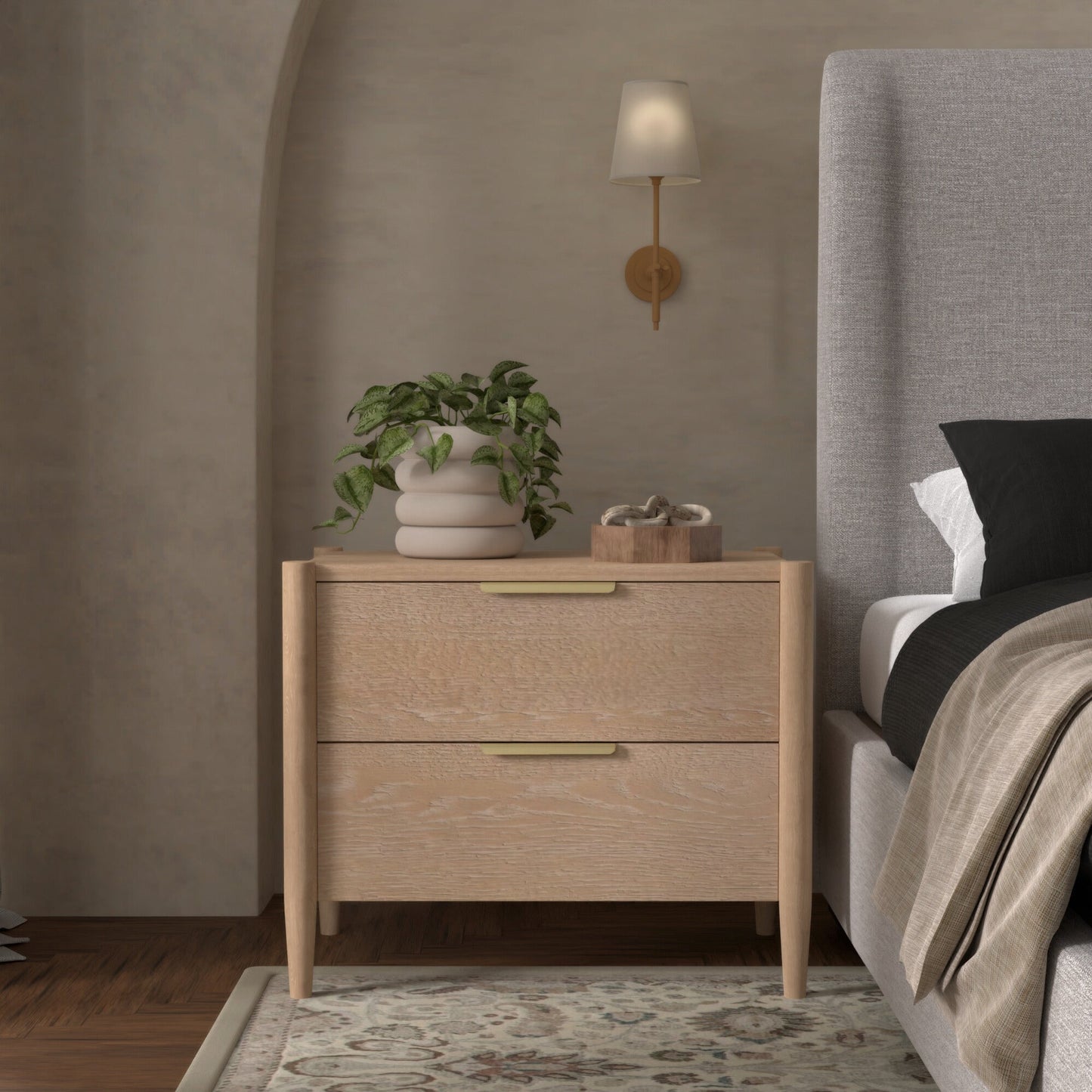 Sinclair Nightstand, Natural - Alpine Furniture