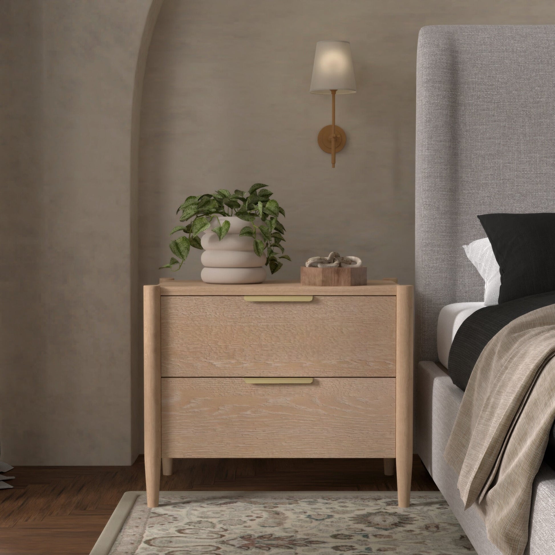 Sinclair Nightstand, Natural - Alpine Furniture