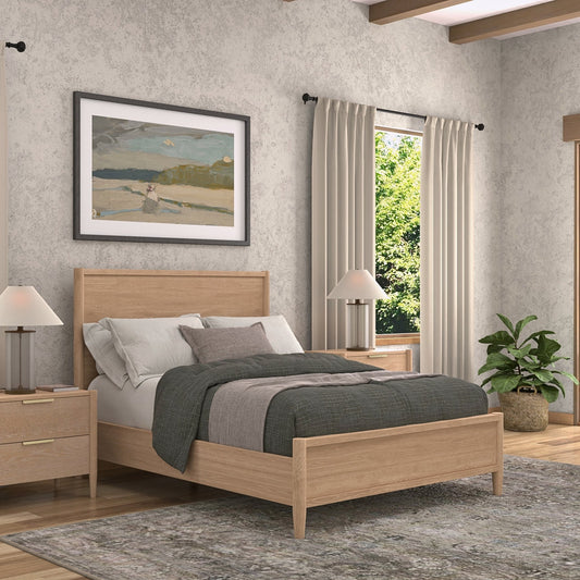 Sinclair Panel Bed, Natural - Alpine Furniture