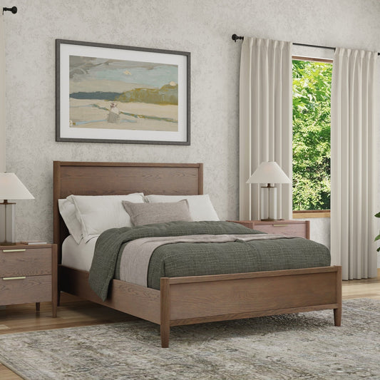 Sinclair Panel Bed, Walnut - Alpine Furniture