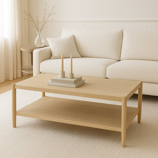 Sinclair Rectangular Coffee Table, Natural - Alpine Furniture
