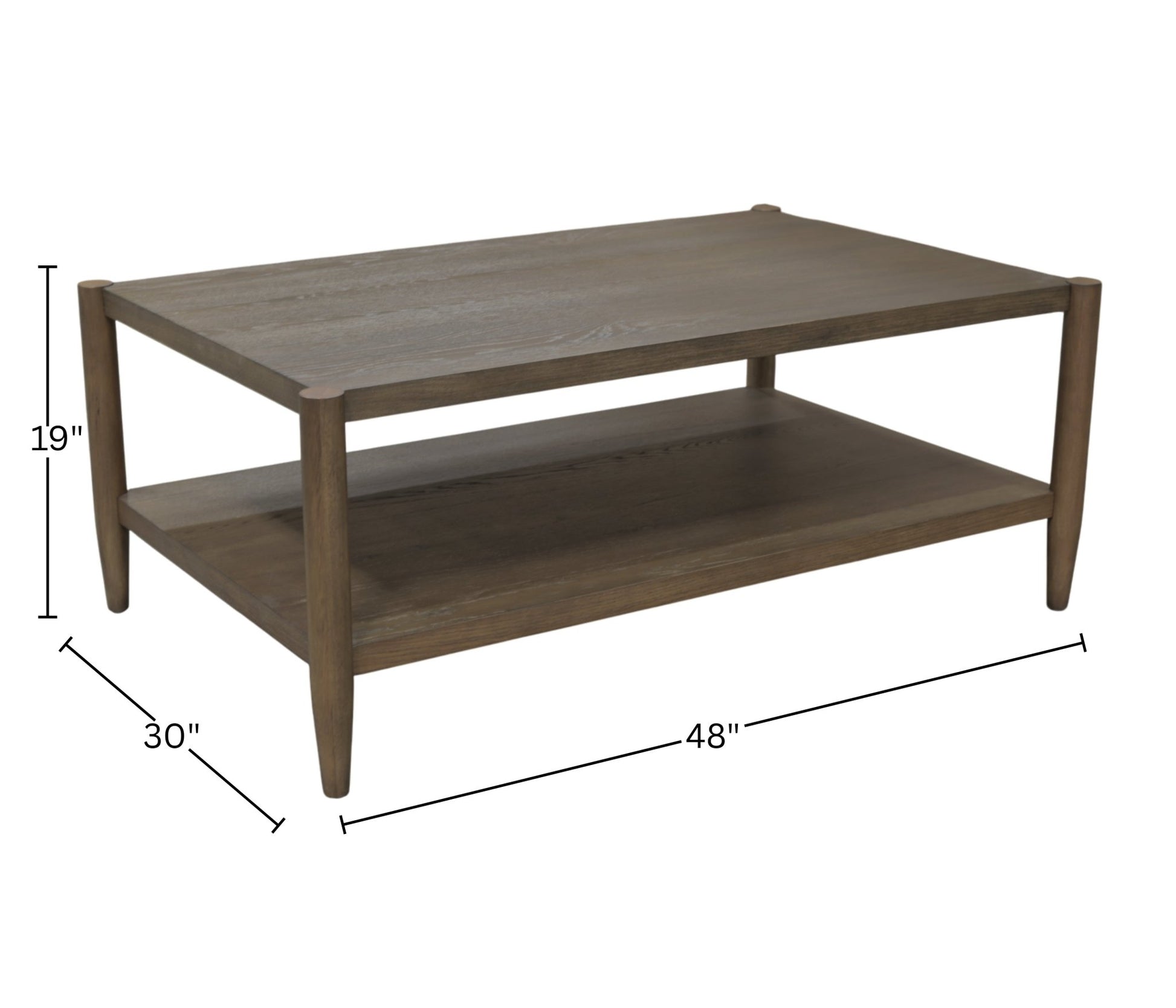 Sinclair Rectangular Coffee Table, Walnut - Alpine Furniture