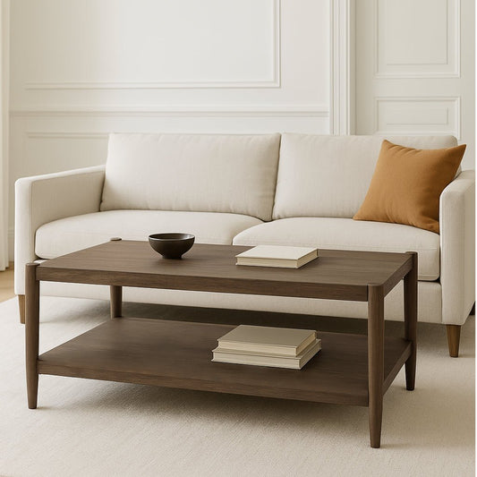 Sinclair Rectangular Coffee Table, Walnut - Alpine Furniture