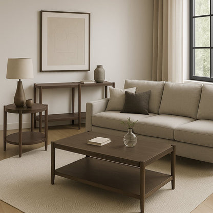 Sinclair Rectangular Coffee Table, Walnut - Alpine Furniture