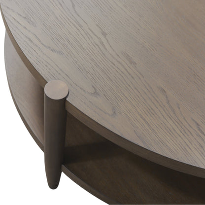 Sinclair Round Coffee Table, Walnut - Alpine Furniture