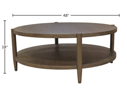 Sinclair Round Coffee Table, Walnut - Alpine Furniture