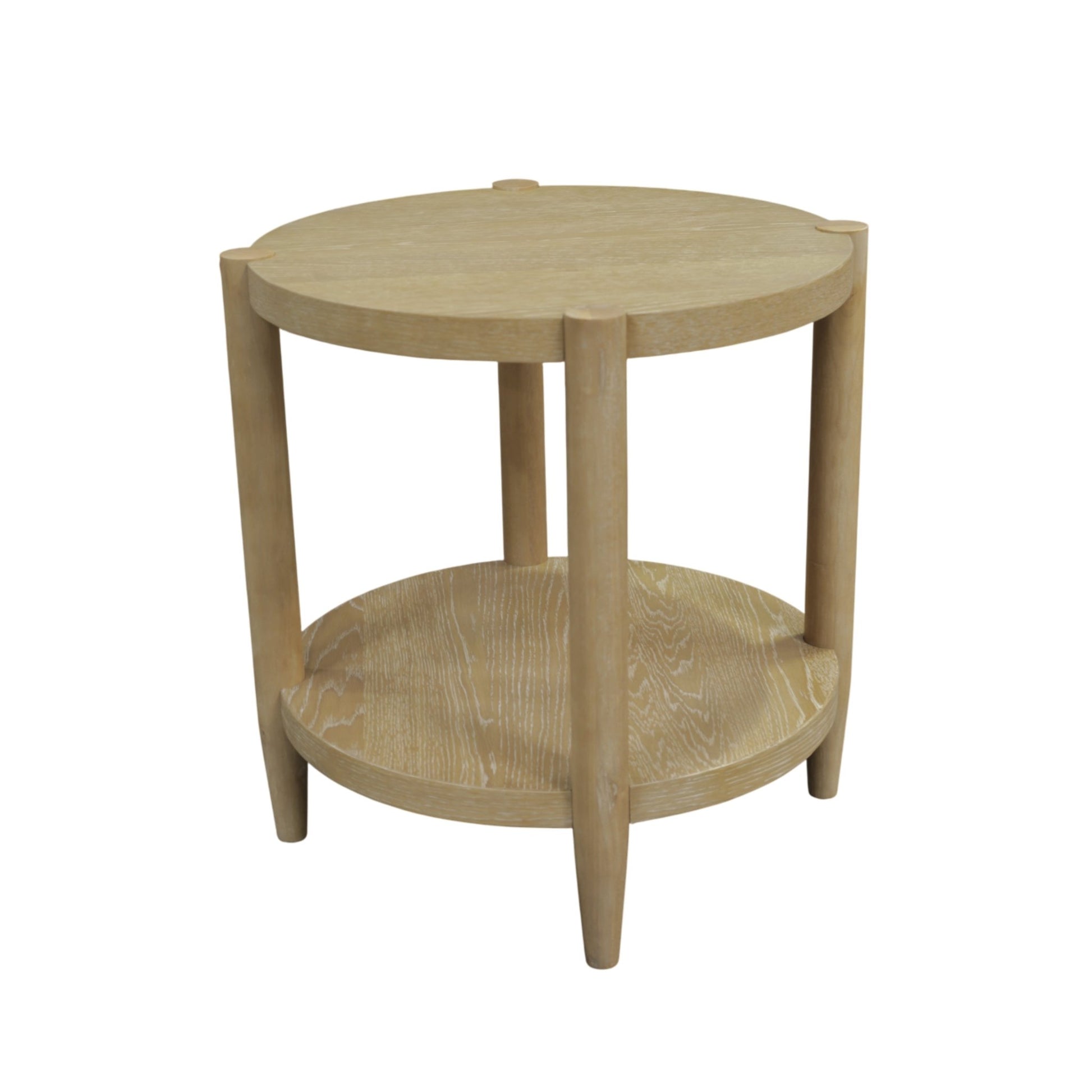 Sinclair Round End Table, Natural - Alpine Furniture
