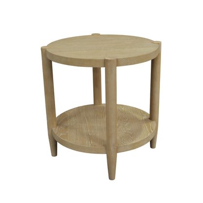 Sinclair Round End Table, Natural - Alpine Furniture