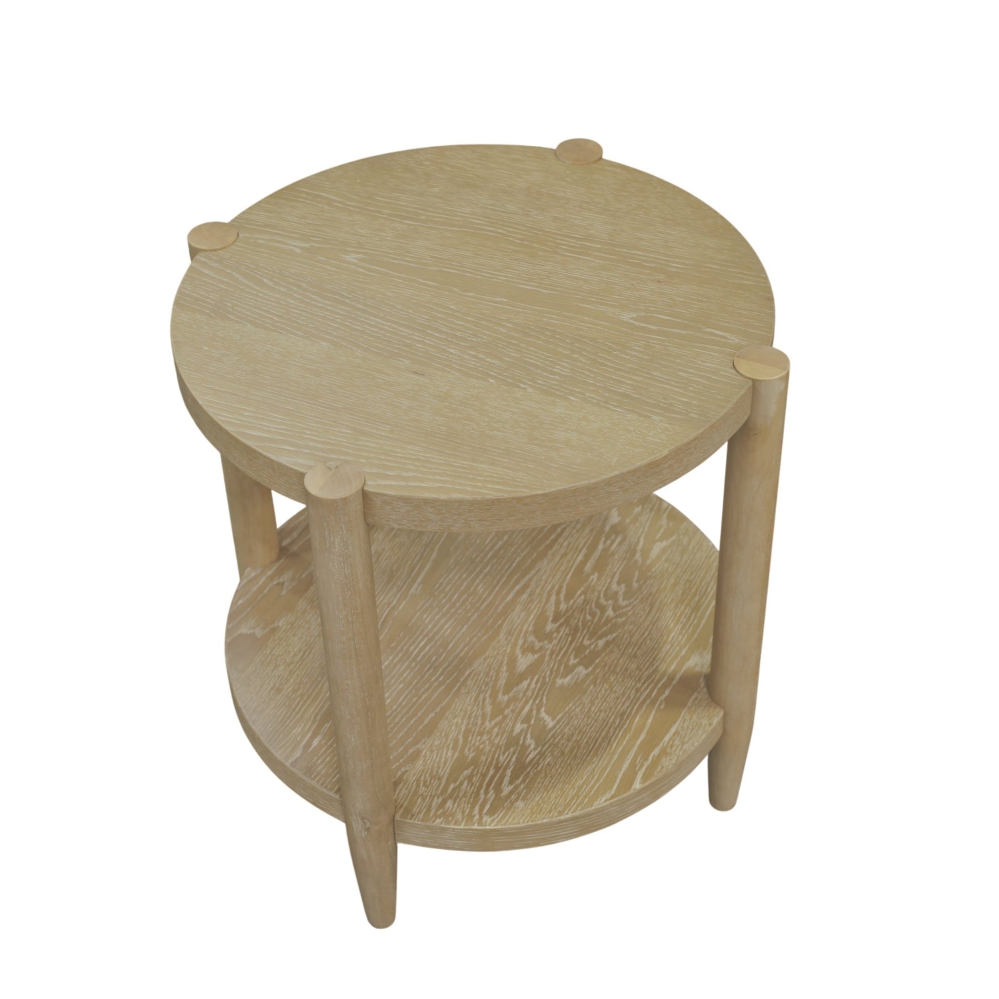 Sinclair Round End Table, Natural - Alpine Furniture