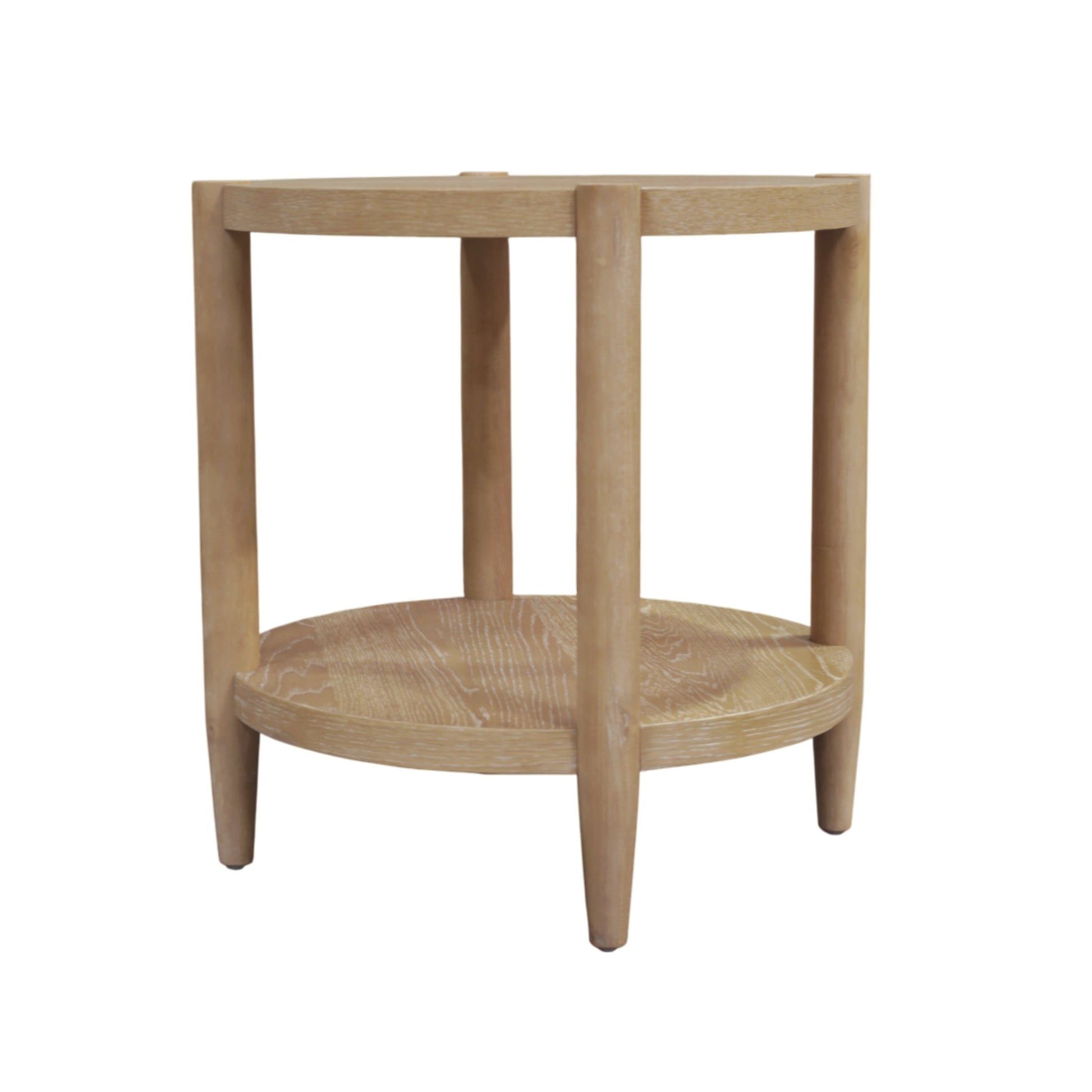 Sinclair Round End Table, Natural - Alpine Furniture