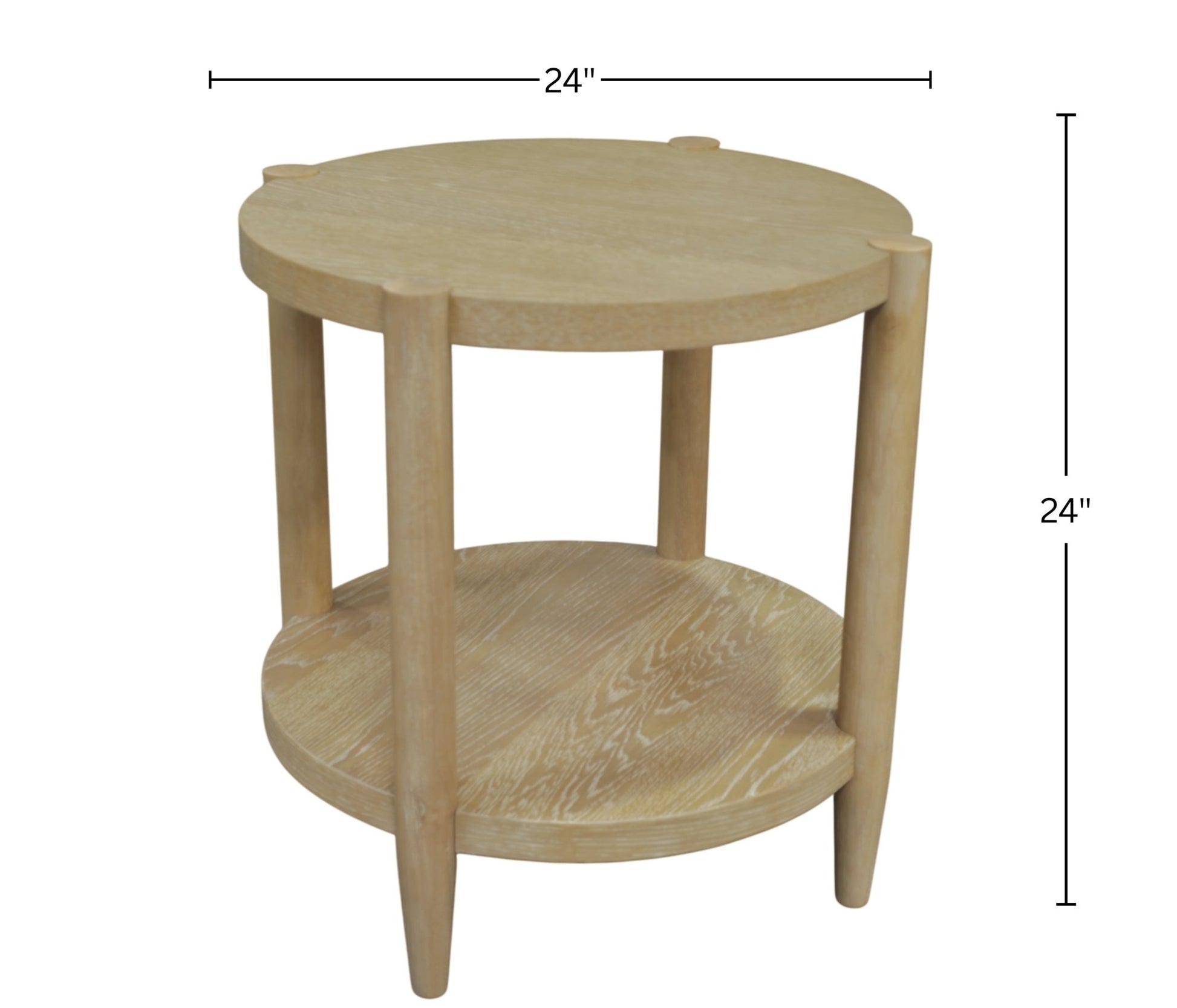 Sinclair Round End Table, Natural - Alpine Furniture