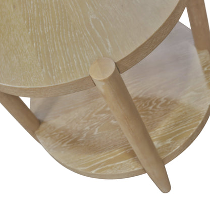 Sinclair Round End Table, Natural - Alpine Furniture