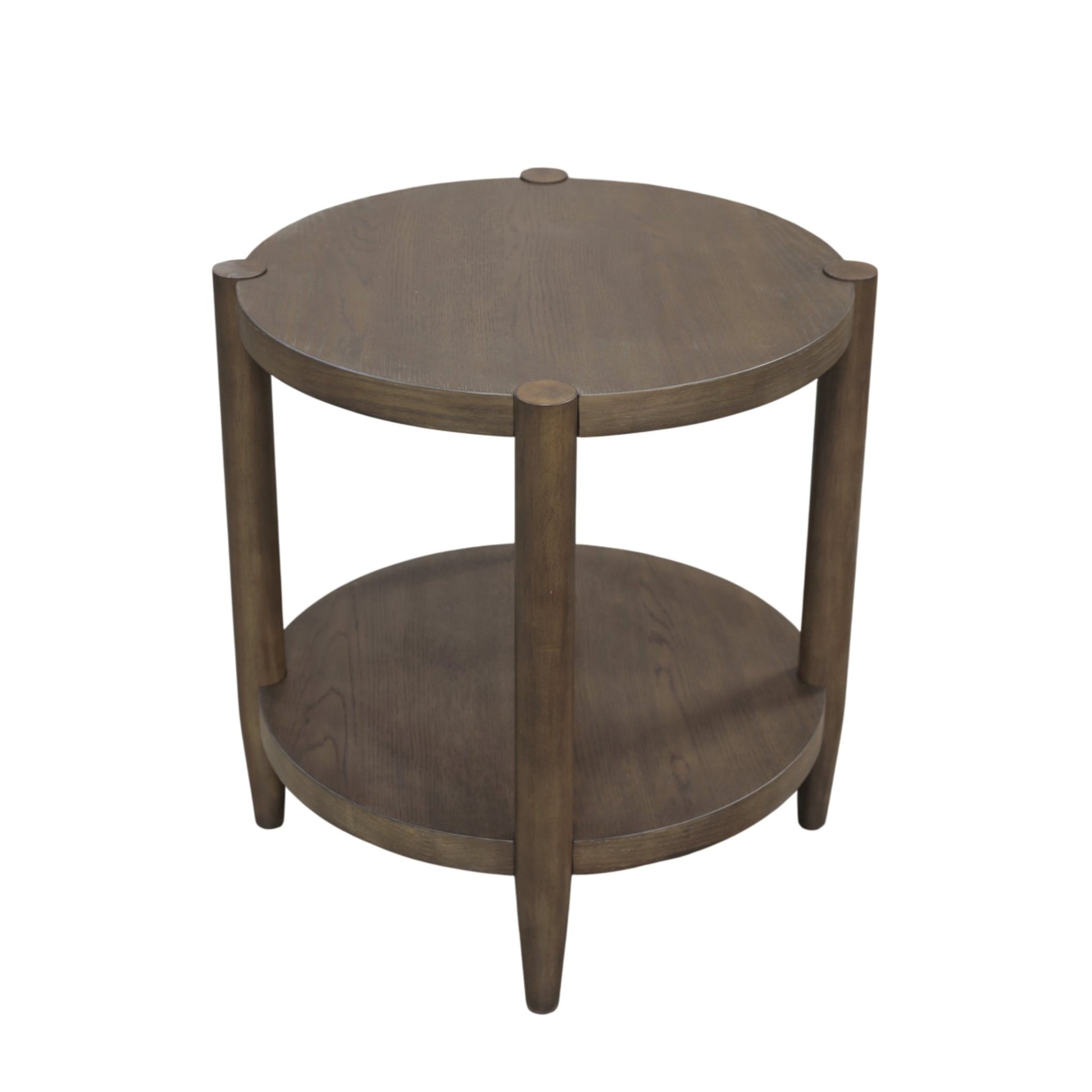 Sinclair Round End Table, Walnut - Alpine Furniture