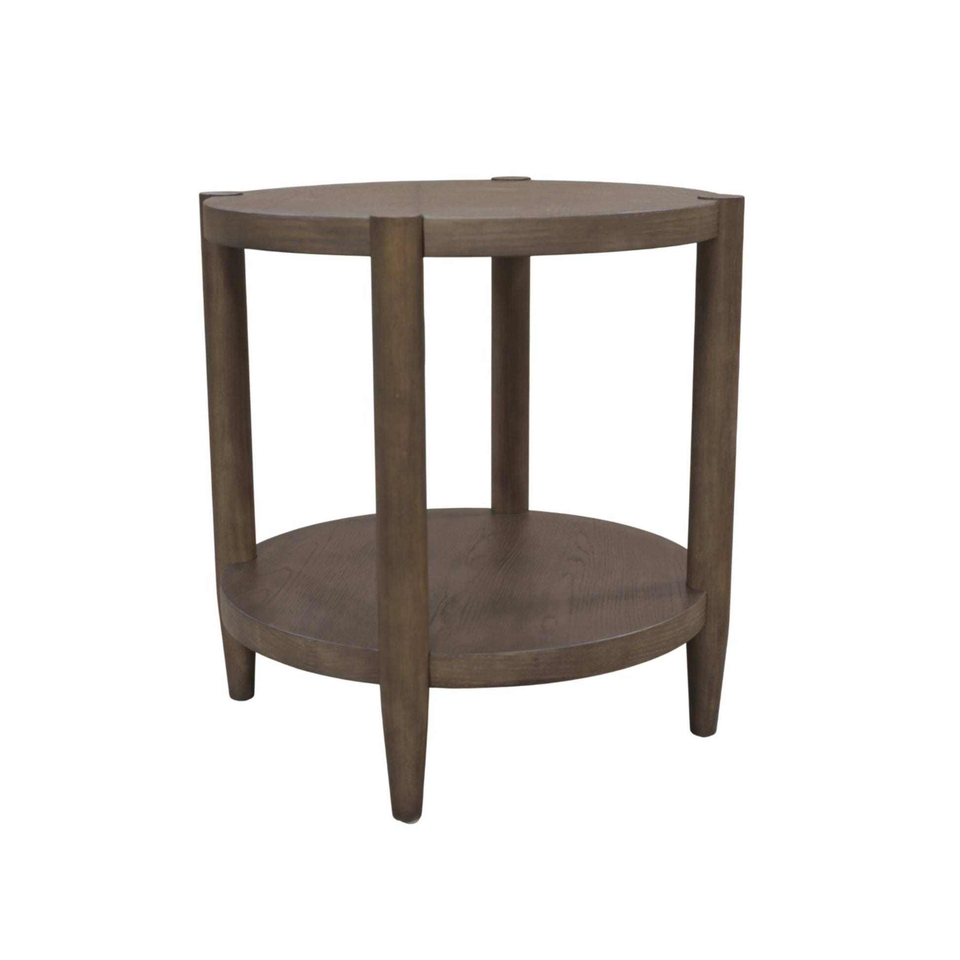 Sinclair Round End Table, Walnut - Alpine Furniture