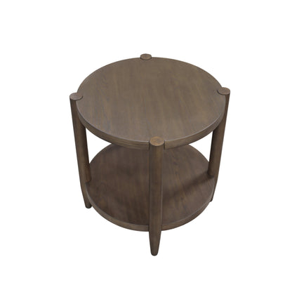 Sinclair Round End Table, Walnut - Alpine Furniture
