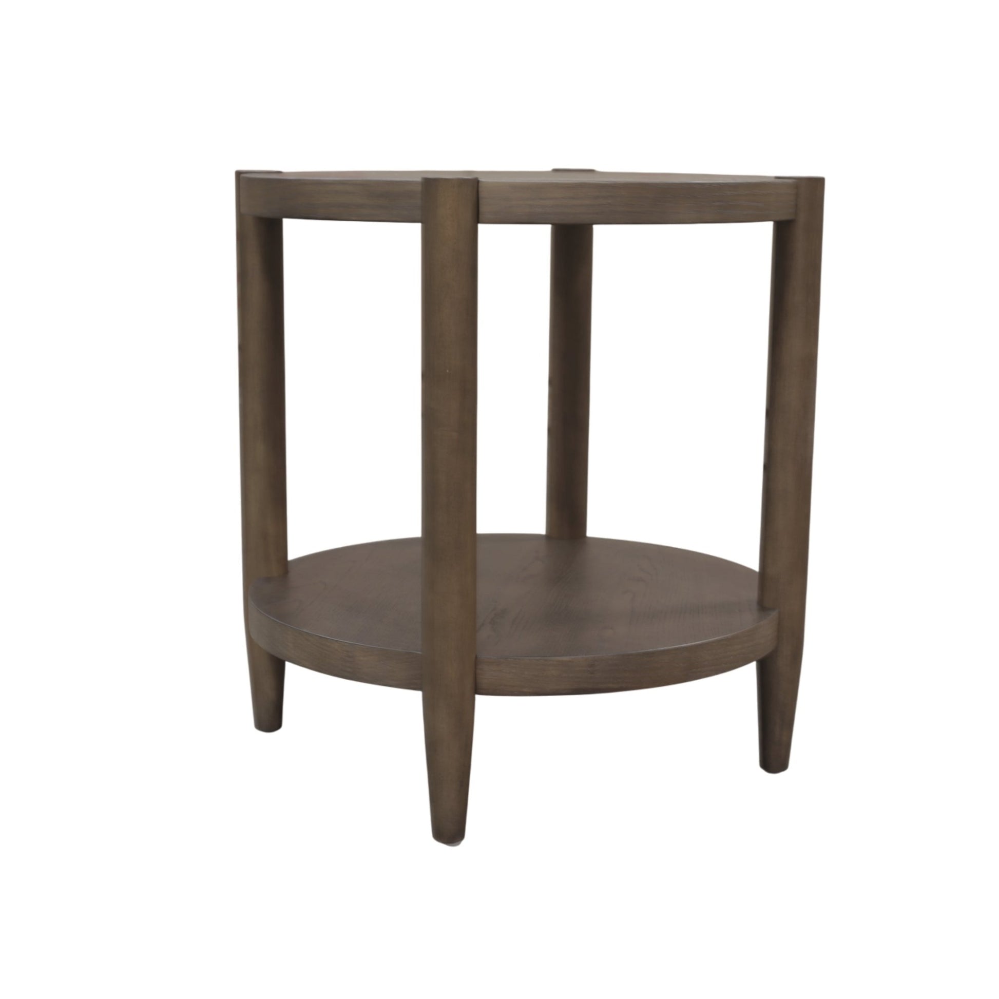 Sinclair Round End Table, Walnut - Alpine Furniture